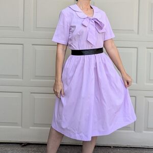 1950's 1960's SHIRTWAIST DRESS shirt waist L